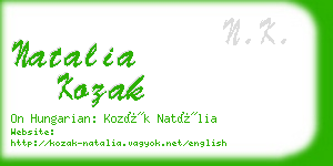 natalia kozak business card